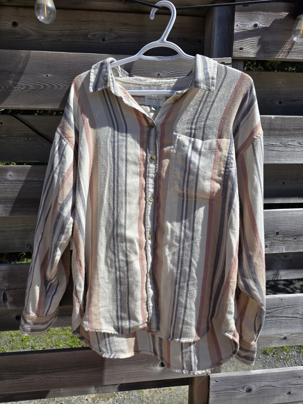 AE Oversized Flannel-Like Shirt | Size Medium